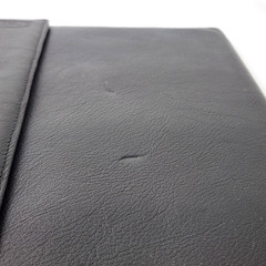 Poltrona Frau Leather Portfolio Dark Gray Snap Flap Close for 8.5 x 11 Notepad