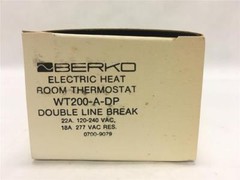 Berko Room Thermostat WT200-A-DP Electric Heat 45-85F Double Line Break 120-240V