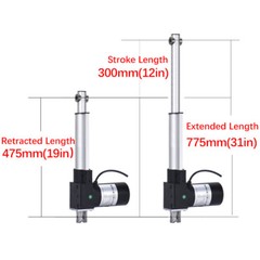Electric Linear Actuator Motor 12V 6000N 1320lb 12″~ 40″ Heavy Duty Waterproof