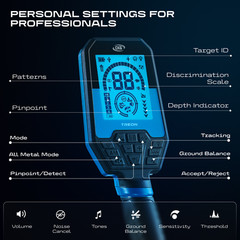 CKG Professional Metal Detector TREON for Adults, Frequency 18.75 kHz