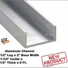 Aluminum Channel 1/2″ Leg x 2″ Base Width x 1-3/4″ Inside x 1/8″ Thick x 8 Feet
