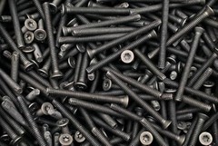 100 Pack – 1/4-20 x 2-1/2” Flat Head Trailer Deck Screws – Type F, T30 Star, Bla