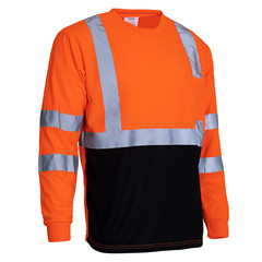 5 pack Hi-Vis Safety Workwear Long Sleeve Shirt Top Reflective Tape Two tone