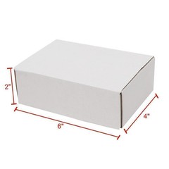 50 – 6x4x2 White Corrugated Shipping Mailer Carton Packing Fold Box