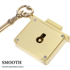 Retro Drawer Antique Brass Cabinet Lock Key Desk Furniture 2.36×1.37 Inch