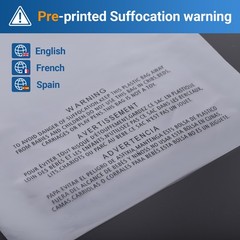 Clear Poly Bags with Suffocation Warning 6×9,8×10,9×12,11×14,12×15,14×20,18×24