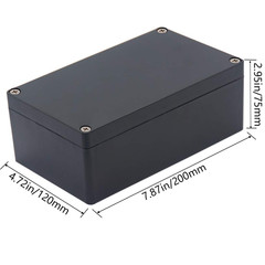 Power Junction Box – Black Electrical Project Case, 7.87″x4.72″x2.95