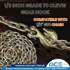 G70 Heavy Duty Tow Chain Clevis Grab Hook for Flatbed Trailer Truck Transport