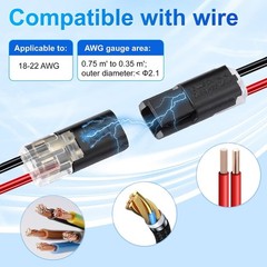 50Pcs Low Voltage Wire Connectors, Double Wire Plug in Connector