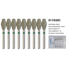 Dental Diamond Bur Barrel Shape 811/038 811/032 Super Coarse Grit High Speed FG