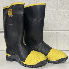 HEAVY DUTY STEEL TOE METATARSAL WATERPROOF RUBBER FIREMAN FIRE BUNKER WORK BOOTS