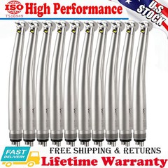 eLabPal 10Pcs Dental LED E-generator High Speed Handpiece Push Button 4H Turbine