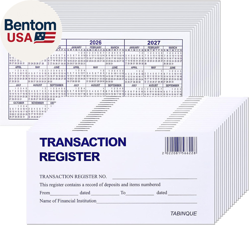 24 PCS Check Registers for Personal Checkbook, Easy to Read Checkbook Register