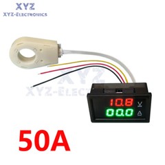 DC0-300V 50/100/200/400A Digital Current Voltage Meter Hall Ammeter Voltmeter