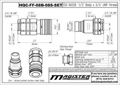 1/2″ Flat Face Hydraulic Quick Couplers Set – 1/2″ SAE Thread