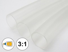 (1 FOOT) 1/4″ Clear Heat Shrink Tube 3:1 Dual Wall Adhesive Glue Marine 6.4mm ID