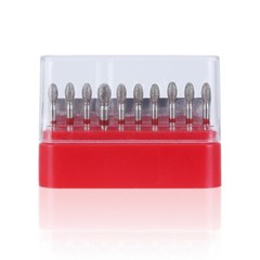 Dental Diamond Burs FOOTBALL 379-023F FINE RED DEFEND Friction Grip 10Pcs/Pack