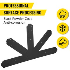VEVOR Gable Plate Truss Connector Plates 12:12 Gable Bracket Black Powder-Coated