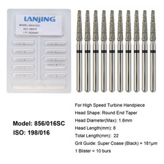 Dental Diamond Burs FG Round End Taper Football Bur Coarse Fine High Speed 856