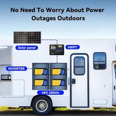 12V 200Ah LiFePO4 Lithium Battery Deep Cycle Built-in BMS for Solar RV Off-Grid