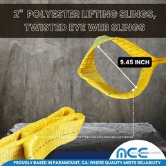 2″ x 3 / 6 / 9ft 1-Ply Twisted Eye Web Sling Lifting Strap Industrial 3100 lbs