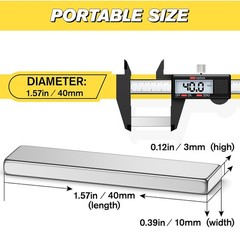 6 Pack Super Strong Bar Magnets Heavy Duty, Large Flat Magnetic Powerful Strips