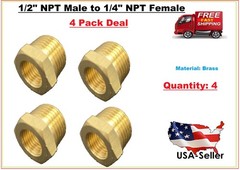 Hex Reducer Bushing 1/2″ Male x 1/4″ Female NPT Adapter Pipe Fitting Brass