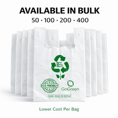 Extra Heavy Duty 1/6 21 x 6.5 x 11.5 4.0 mil T-Shirt Plastic Grocery Bags