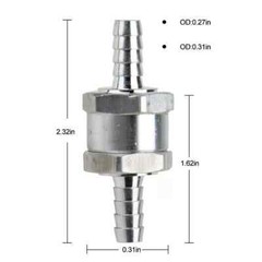 2 Pcs 8mm 5/16″ Fuel Non-Return One Way Check Valve Petrol Diesel Oil Aluminum