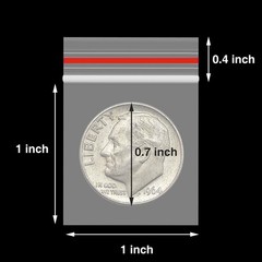 1×1 Inch Mini Resealable Plastic Bags 300PCS Small Zip Baggies Storage Pack