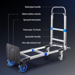3 in 1 Heavy Duty Aluminum Convertible Hand Truck Folding Dolly Cart 660 lbs