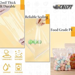 100 Count 2 Gallon Zip Storage Bags 13Ã—15 Reclosable Food Grade 2mil Plasti