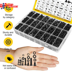 2200PCS M2 M3 M4 M5 Metric Screws Assortment Kit, Hex Socket Button Head Assorte
