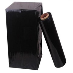 18″ x 1500′ 80 Gauge 4 Rolls Pallet Wrap Stretch Film Hand Shrink Wrap Black NEW