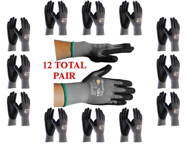 GTek MaxiFlex 34-874 PIP Seamless Knit Nylon Gloves – 12 Pairs, Choose: XSM-XLG