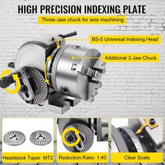 Hot Dividing Head Precision BS-4in/5in/6in 3-Jaw Indexing Head Tailstock Chuck