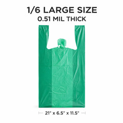 Any Color Bags 1/6 Large 21 x 6.5 x 11.5 T-Shirt Plastic Grocery Shopping 0.51 M