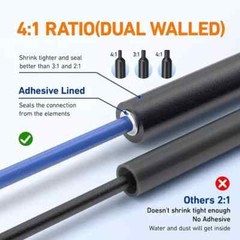 446 Pcs Heat Shrink Tubing Kit-4:1 Ratio Adhesive Lined Marine Grade Shrink