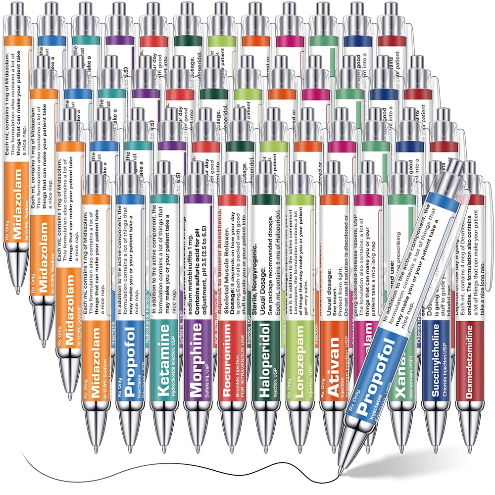 48 Pcs Pharmacy Pens Gifts for Nurse 1 Count (Pack of 48), Colorful