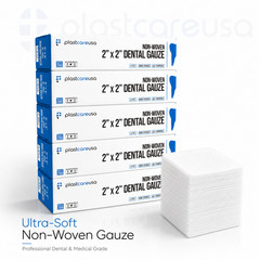 2×2 Dental Gauze Pads, Squares for First Aid Sponges, Non Woven Medical Wipes