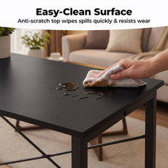 Modern Simple Black Office Desk For Home Bedroom Apartment Workstation
