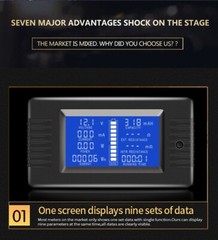 200A Shunt DC Battery Monitor Meter LCD Display 0-200V Volt Amp for Car RV Solar