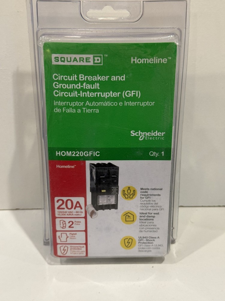 Square D HOM220GFIC 20 A Circuit Breaker *NIB*