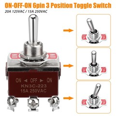 3X Heavy Duty DPDT ON/OFF/ON Toggle Switch 20A 125V/15A 250V Terminal Waterproof