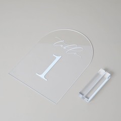 Clear Arch Table Numbers for Wedding 5×7 Inch Arched Acrylic Table Numbers 1-20