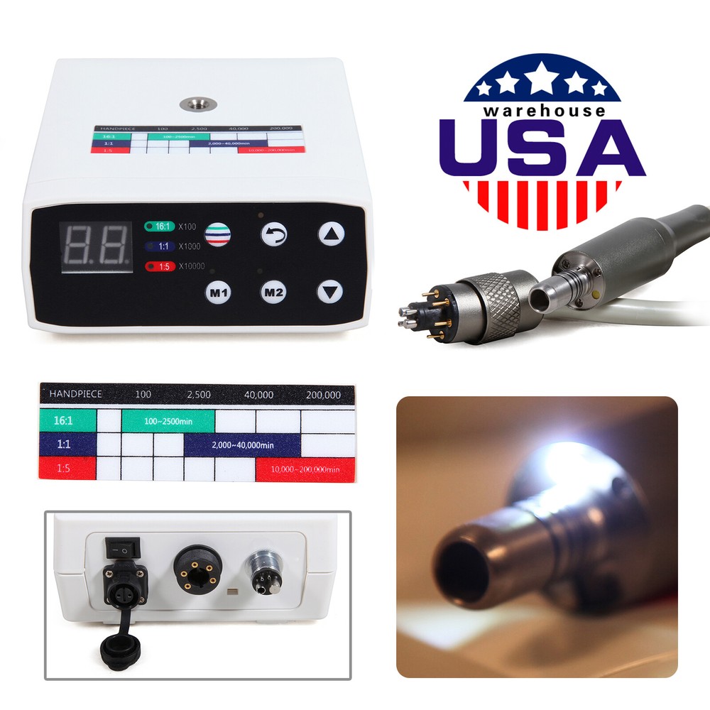 USA Dental LED Brushless Electric Micromotor Internal Spray Fit NSK 1:1/1:5/16:1
