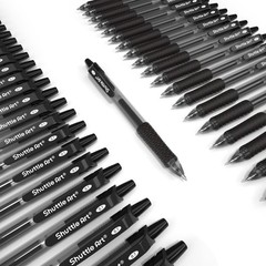 Shuttle Art Black Gel Pens, 100 Pack Retractable 1 Count (Pack of 100),