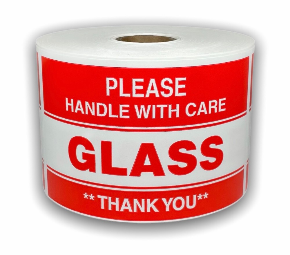 3×5-inch Please Glass Thank You Labels Adhesive Shipping Fragile 300 Stickers