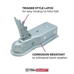 TowSmart Class 2, 2 in. Ball Coupler with 2-1/2 in. to 3 in. Adjustable Collars