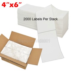 4000-60000 4×6 Fanfold Direct Thermal Shipping Labels for Zebra & Rollo Printer